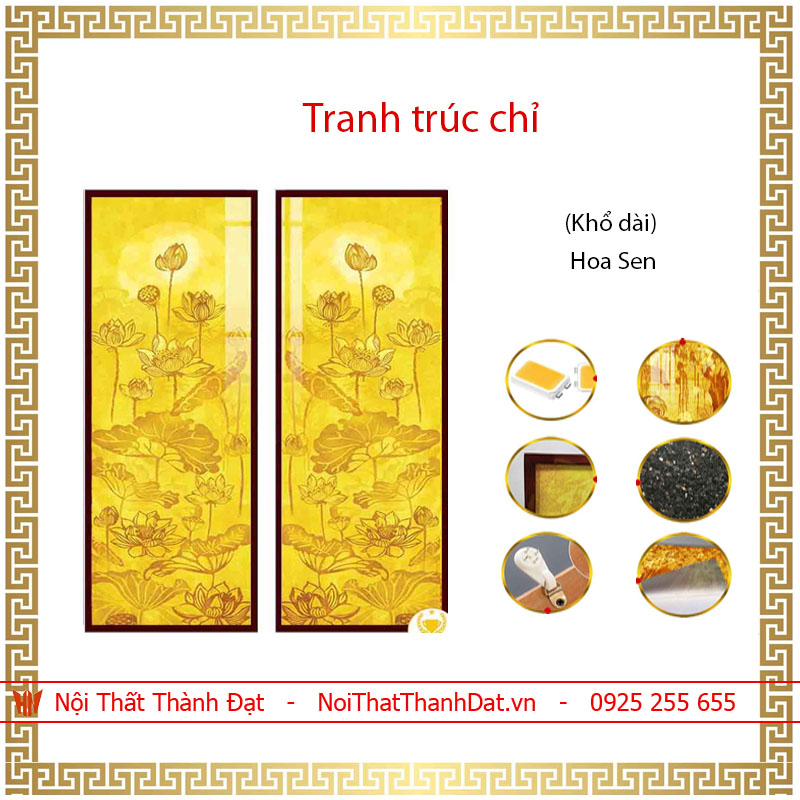 Tranh Trúc Chỉ cá Chép khổ dài