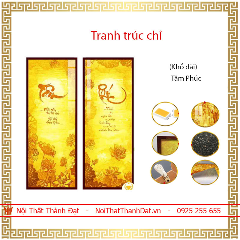 Tranh Trúc Chỉ câu đối khổ dài