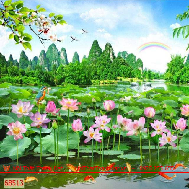 Tranh lụa 3D in nổi 800% mực UV Mỹ