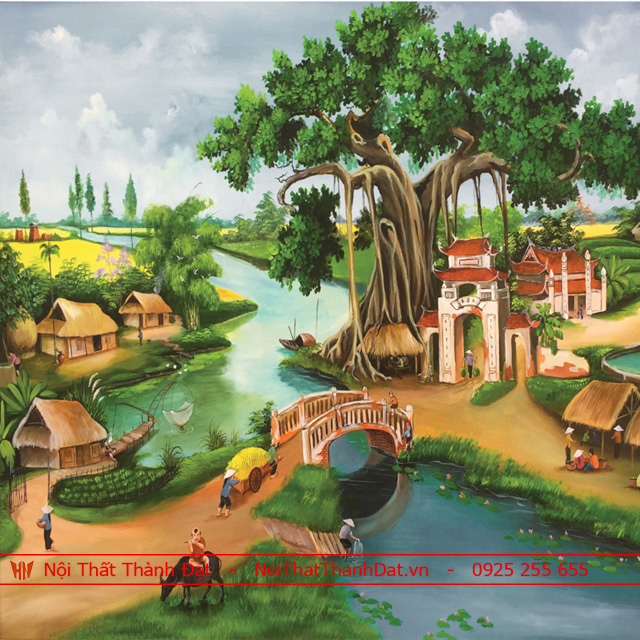 Tranh lụa 3D in nổi 400% mực UV Mỹ